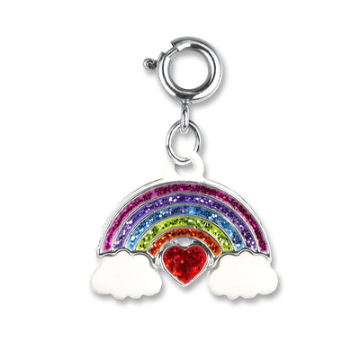 Charm Arco-Iris Prateado com Glitter