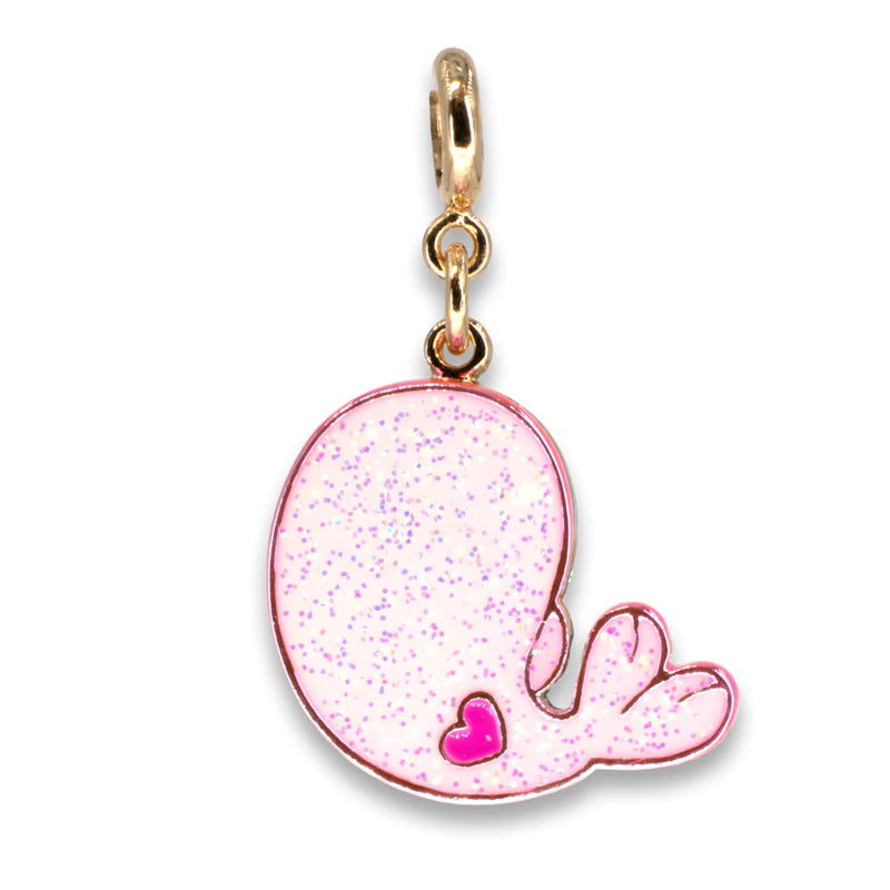 Charm Foca Dourado com Glitter