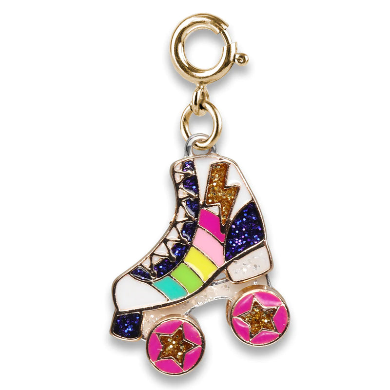 Charm Patins Arco-Íris Dourado