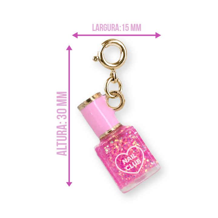 Charm Esmalte Rosa Dourado