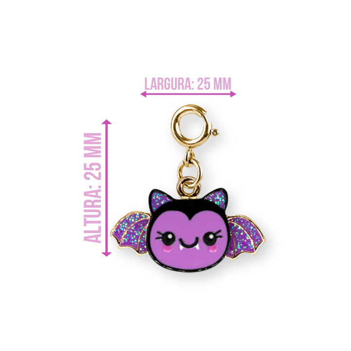 Charm Morcego Halloween Dourado