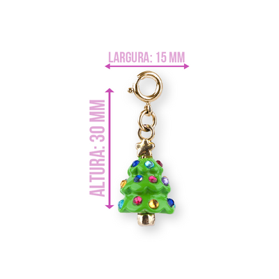 Charm Árvore de Natal Verde com Glitter