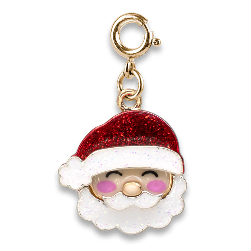 Charm Papai Noel Dourado com Glitter