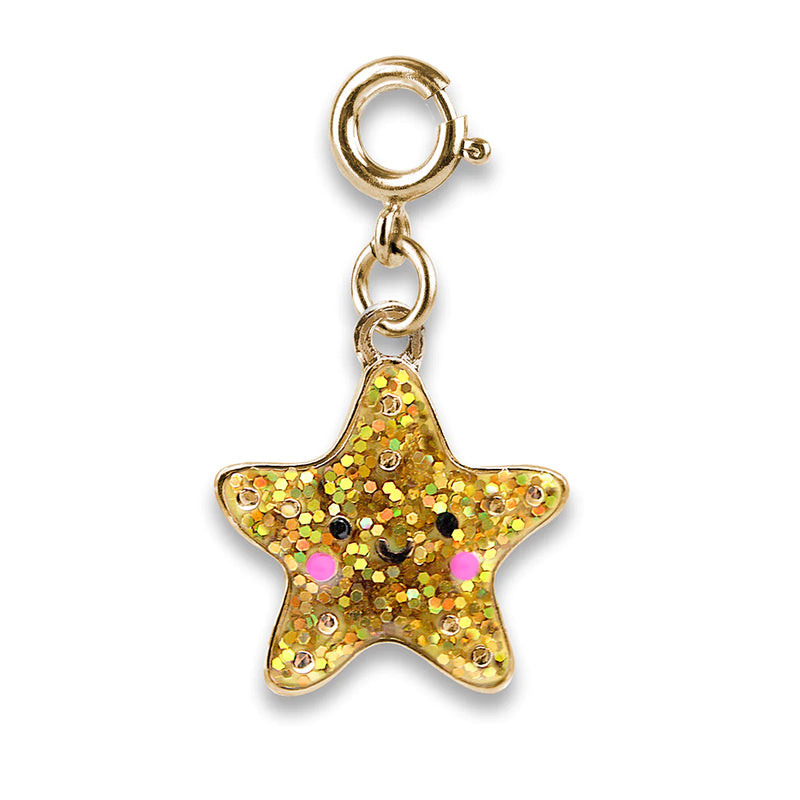 Charm Estrela do Mar Dourado com Glitter
